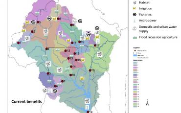 Map of key benefits in the Volta River Basin